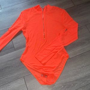 Mesh orange bodysuit